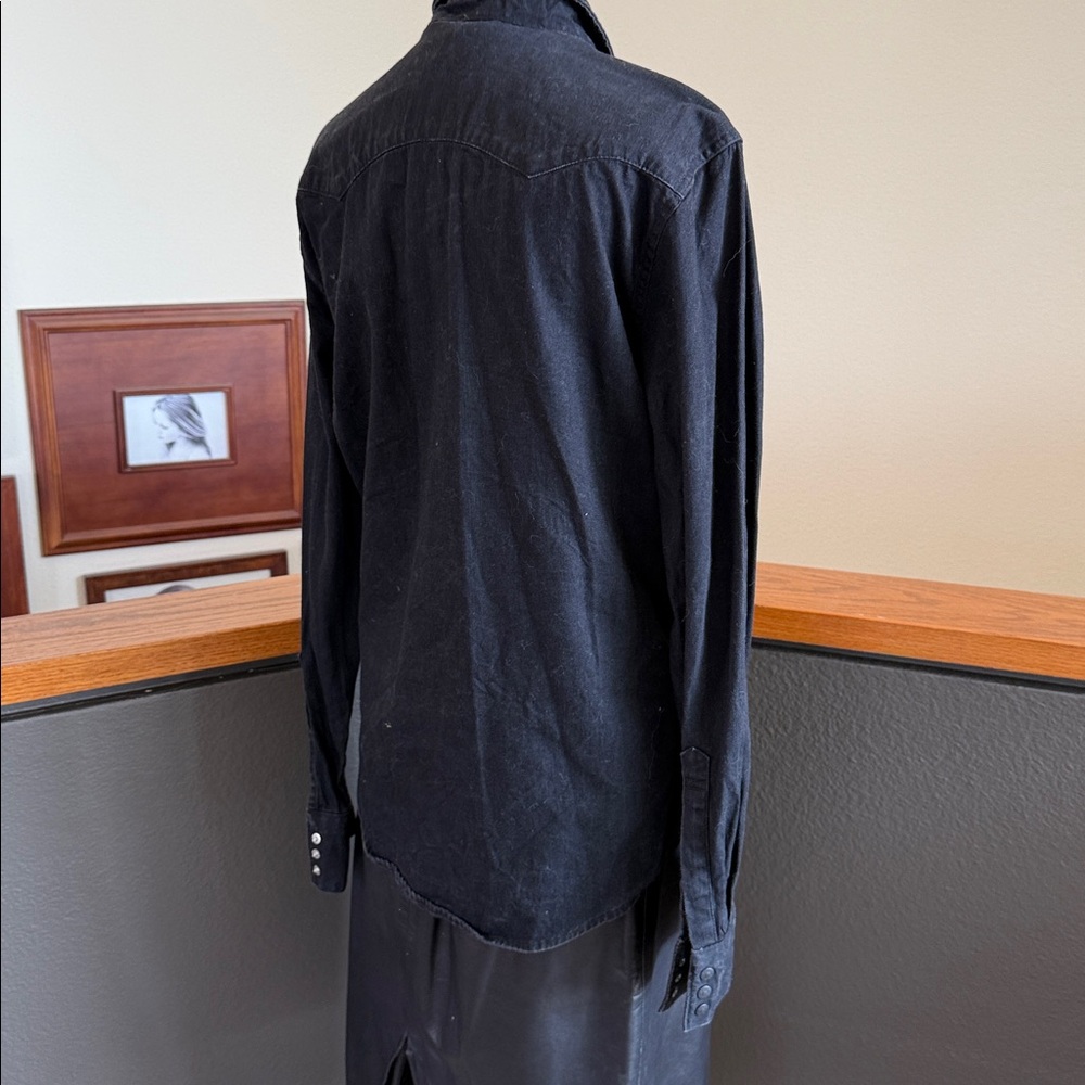 Levi's Black western button down size small cone … - image 2